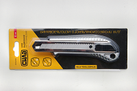 Ніж висувний 18мм металевий, прогумований, автозамок [12]