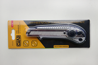 Ніж висувний 18мм металевий, прогумований, гвинтовий замок [12]