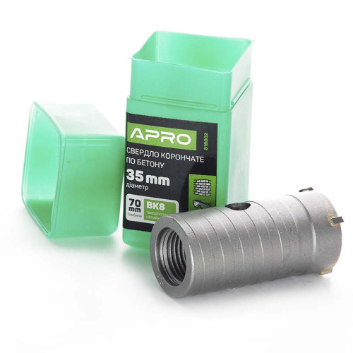Зображення товару Свердло корончате по бетону 35мм APRO фото 4 Зображення Свердло корончате по бетону 35мм APRO фото 4