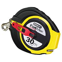 Рулетка вимірювальна STANLEY "FatMax® Steel", 30 м х 10 мм, прогумований литий корпус.