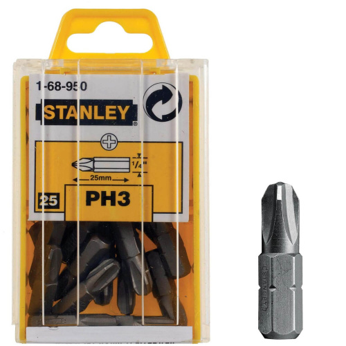 Зображення товару Біта STANLEY з шестигранним хвостовиком 1/4" Ph3, L=25мм, 25шт. фото 2 Зображення Біта STANLEY з шестигранним хвостовиком 1/4" Ph3, L=25мм, 25шт. фото 2