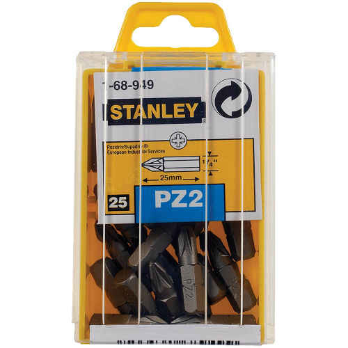 Зображення товару Біта STANLEY з шестигранним хвостовиком 1/4" Pz2, L=25мм, 25шт. фото 2 Зображення Біта STANLEY з шестигранним хвостовиком 1/4" Pz2, L=25мм, 25шт. фото 2