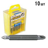 Біта двостороння STANLEY з шестигранним хвостовиком 1/4" Pz1 і Pz2, L=60мм, 10шт.