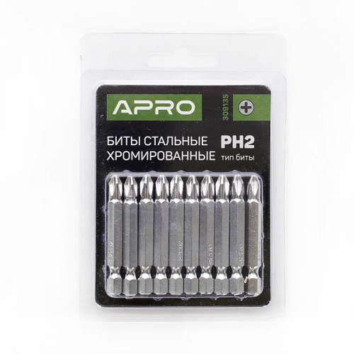 Зображення товару Біта APRO РН2*50мм хром, 10шт/уп Зображення Біта APRO РН2*50мм хром, 10шт/уп