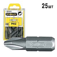 Біта STANLEY з шестигранним хвостовиком 1/4"  Ph2, L=25мм, 25шт.
