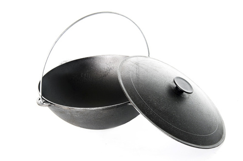 Зображення товару Казан чавунний татарський з кришкою та дужкою 360мм*8л Зображення Казан чавунний татарський з кришкою та дужкою 360мм*8л