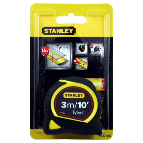 Зображення товару Рулетка вимірювальна STANLEY" OPP Tylon™", 3м/10"х12.7мм, пластиковий корпус з гумовими вставками, фото 3 Зображення Рулетка вимірювальна STANLEY" OPP Tylon™", 3м/10"х12.7мм, пластиковий корпус з гумовими вставками, фото 3