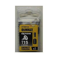 Бiта ударна DeWALT IMPACT TORSION, Т15 мм,L роб.=25 мм, 5 штук