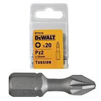 Біта торсіонна DeWALT "Extra Grip" Pz2, L=25мм,20шт, шт